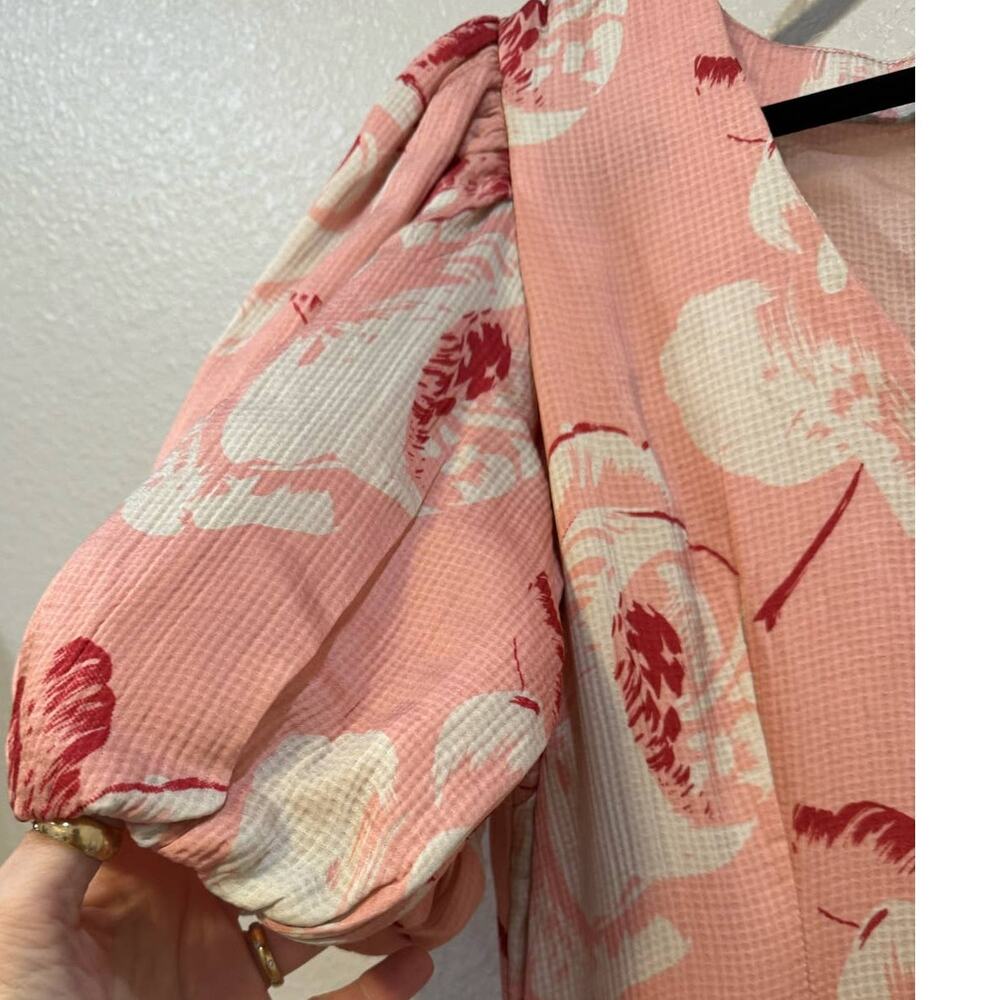 by TIMO $527 Vintage Rose Floral Ruffle Maxi Dress Size L - Picture 7 of 12